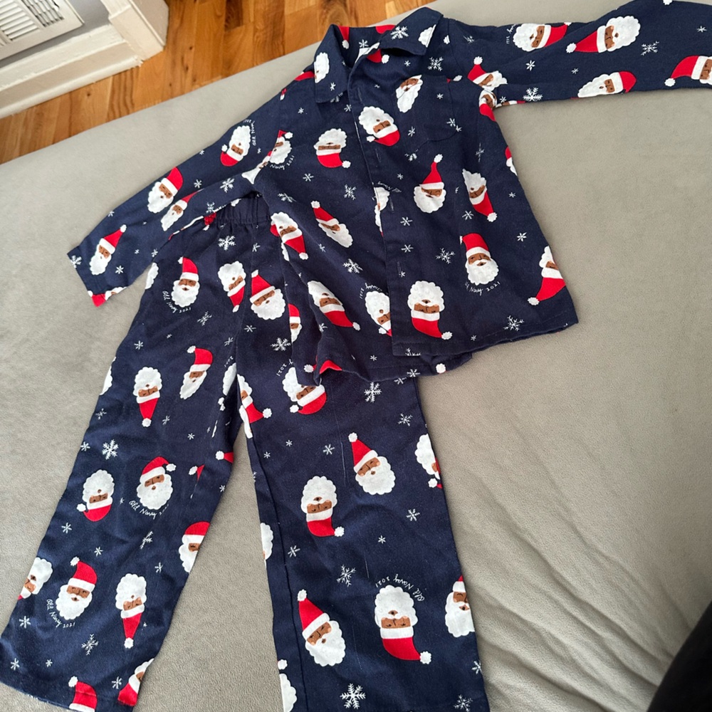 Old Navy Black Santa pajamas